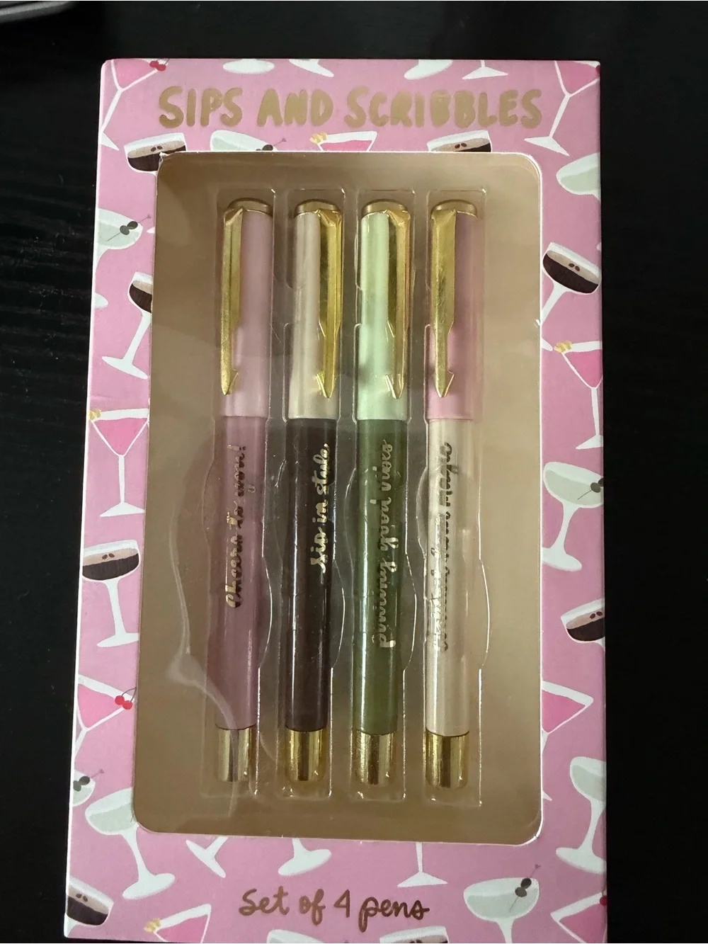 Sips & Scribbles 4-Piece Pen Set - Picture 1 of 3